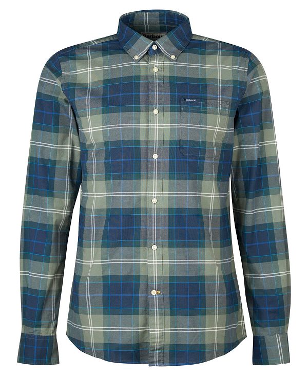 Barbour Lewis Tailored Long-sleeved Shirt μπλε | BABO87608