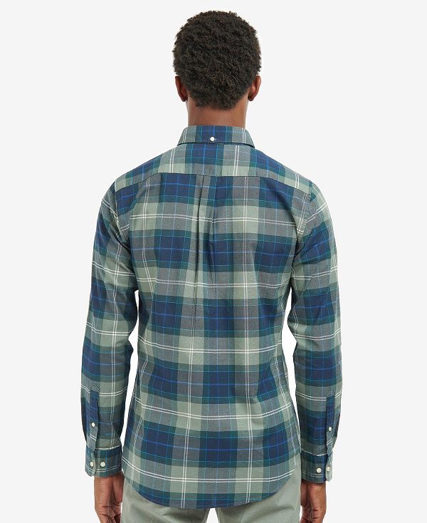 Barbour Lewis Tailored Long-sleeved Shirt μπλε | BABO87608