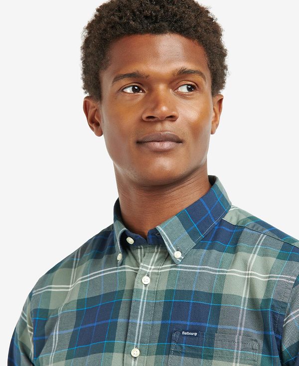 Barbour Lewis Tailored Long-sleeved Shirt μπλε | BABO87608