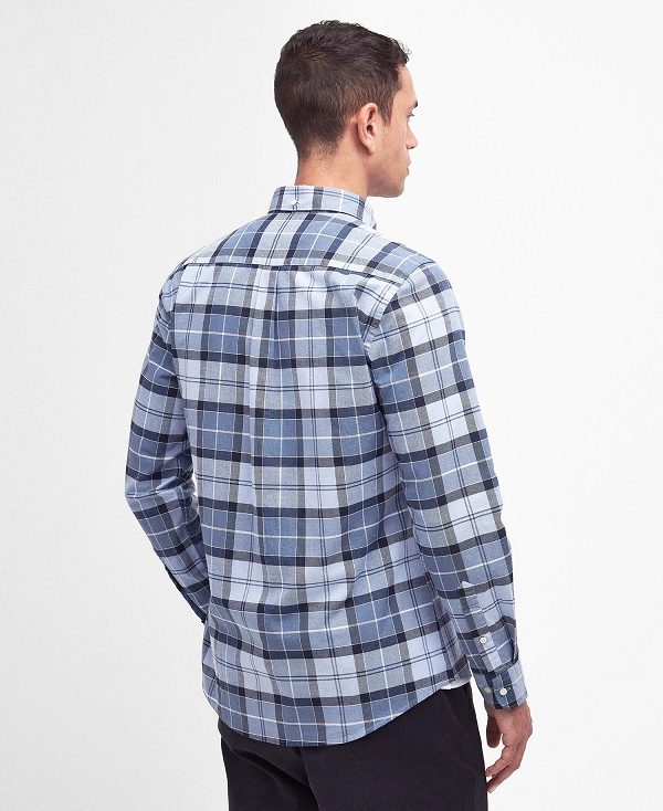 Barbour Lewis Tailored Long-sleeved Shirt μπλε | BABO87718