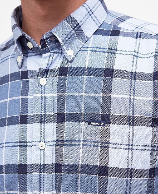 Barbour Lewis Tailored Long-sleeved Shirt μπλε | BABO87718