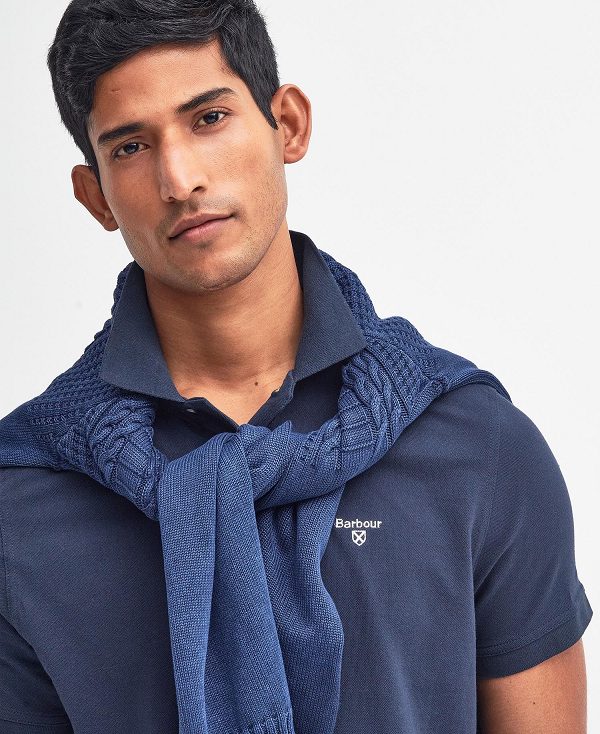 Barbour Lightweight Sports Polo Shirt σκουρο μπλε | BABO88182