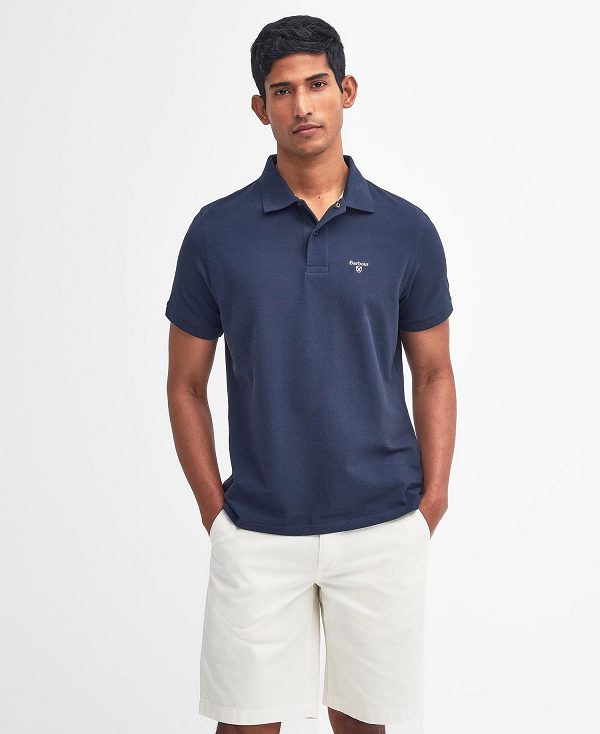 Barbour Lightweight Sports Polo Shirt σκουρο μπλε | BABO88182