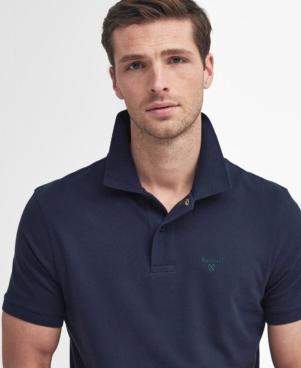 Barbour Lightweight Sports Polo Shirt σκουρο μπλε | BABO88234