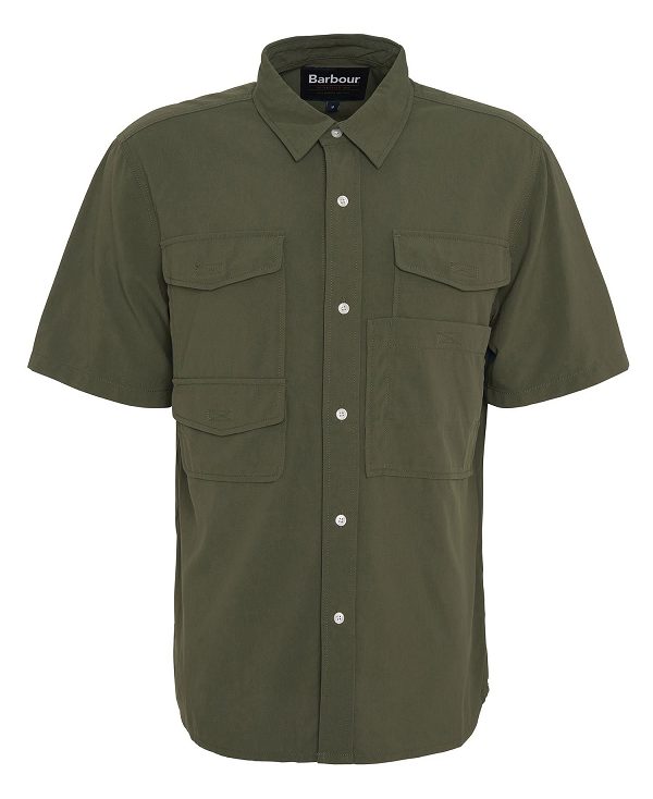 Barbour Lisle Safari Oversized Short-sleeved Shirt Ελιά | BABO87753