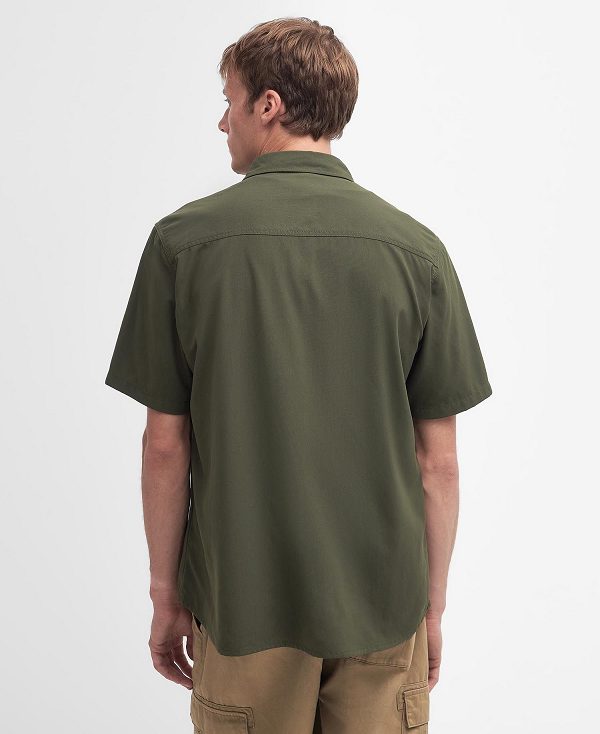 Barbour Lisle Safari Oversized Short-sleeved Shirt Ελιά | BABO87753