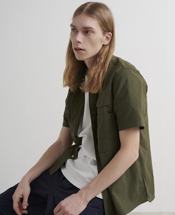 Barbour Lisle Safari Oversized Short-sleeved Shirt Ελιά | BABO87753