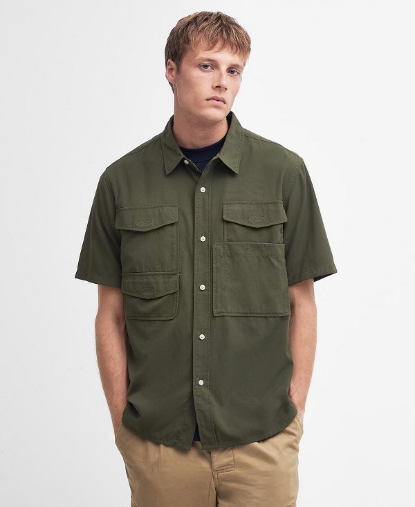 Barbour Lisle Safari Oversized Short-sleeved Shirt Ελιά | BABO87753