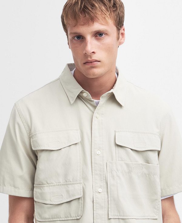 Barbour Lisle Safari Oversized Short-sleeved Shirt ασπρα | BABO87754