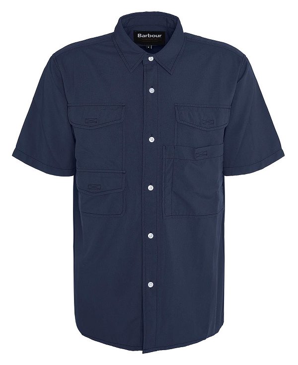 Barbour Lisle Safari Oversized Short-sleeved Shirt σκουρο μπλε | BABO87755