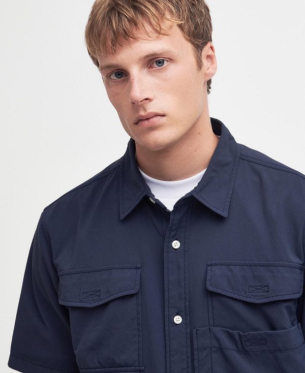 Barbour Lisle Safari Oversized Short-sleeved Shirt σκουρο μπλε | BABO87755