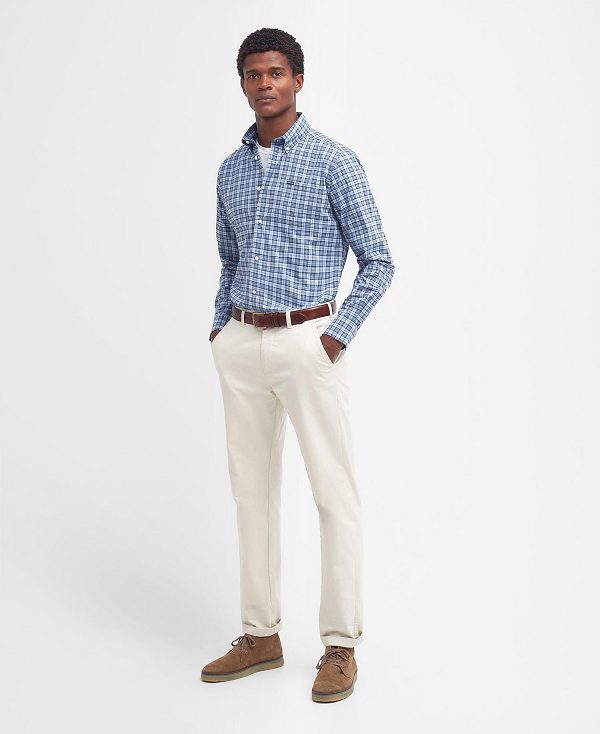 Barbour Lomond Tailored Long-sleeved Shirt μπλε | BABO87720