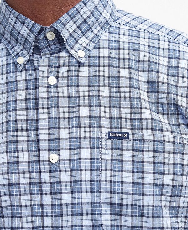 Barbour Lomond Tailored Long-sleeved Shirt μπλε | BABO87720