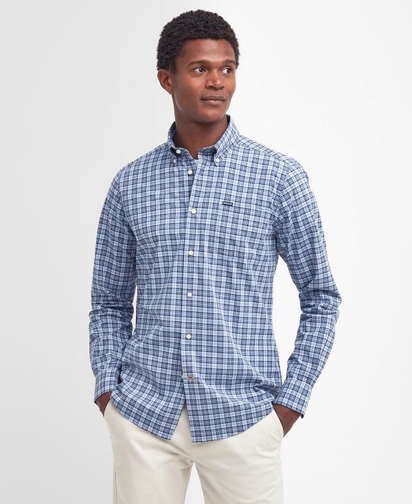 Barbour Lomond Tailored Long-sleeved Shirt μπλε | BABO87720