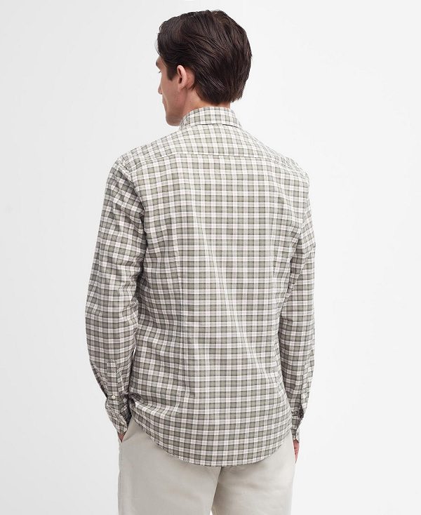 Barbour Lomond Tailored Long-sleeved Shirt Ελιά | BABO87750