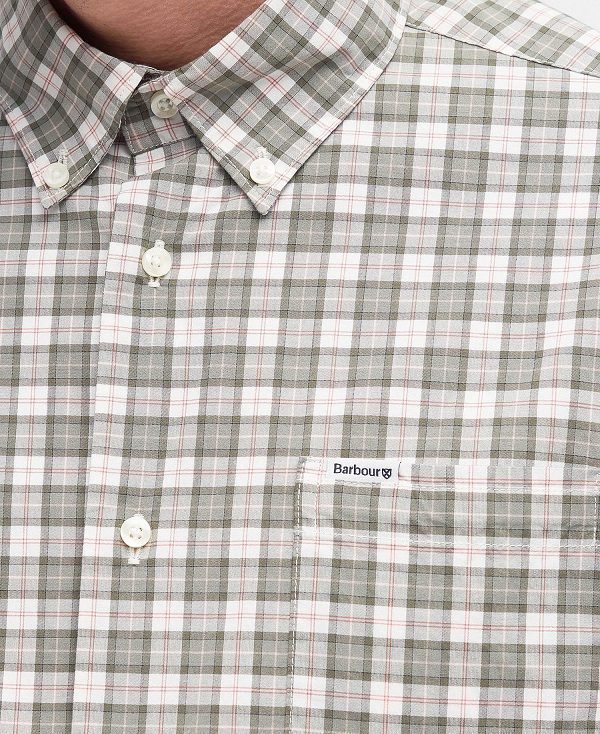 Barbour Lomond Tailored Long-sleeved Shirt Ελιά | BABO87750