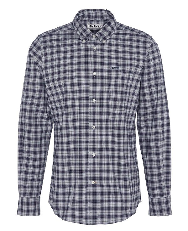 Barbour Lomond Tailored Long-sleeved Shirt μπλε | BABO87854