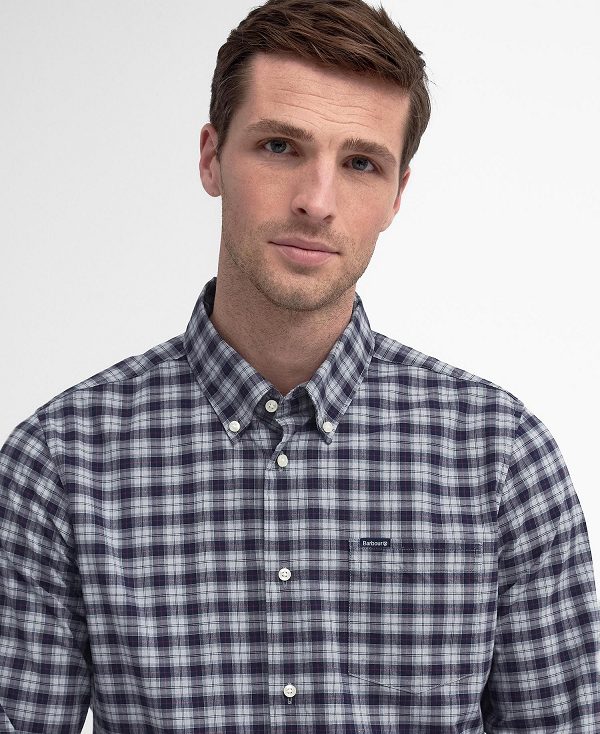 Barbour Lomond Tailored Long-sleeved Shirt μπλε | BABO87854