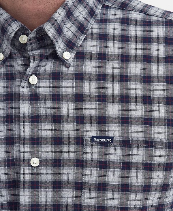 Barbour Lomond Tailored Long-sleeved Shirt μπλε | BABO87854