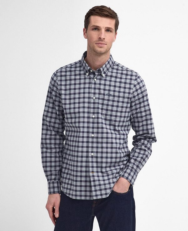 Barbour Lomond Tailored Long-sleeved Shirt μπλε | BABO87854