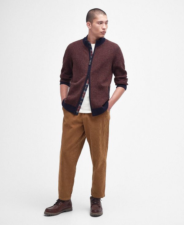 Barbour Longhirst Zip-up Jumper σκουρο μπλε | BABO88599