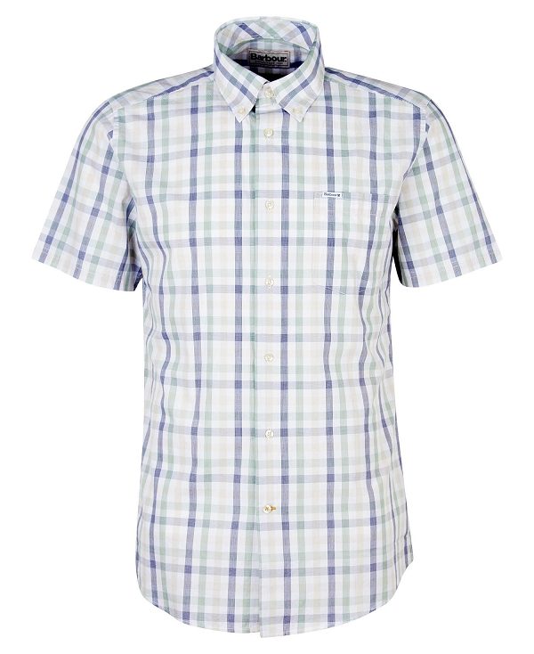 Barbour Longstone Tailored Short-sleeved Shirt ασπρα | BABO87613