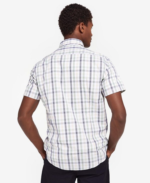 Barbour Longstone Tailored Short-sleeved Shirt ασπρα | BABO87613