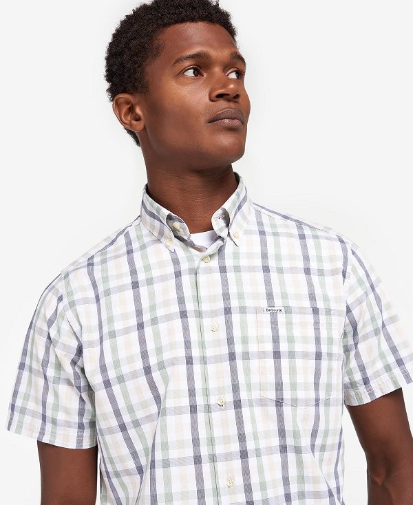 Barbour Longstone Tailored Short-sleeved Shirt ασπρα | BABO87613