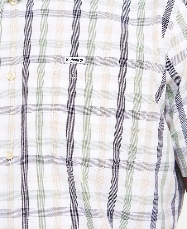 Barbour Longstone Tailored Short-sleeved Shirt ασπρα | BABO87613