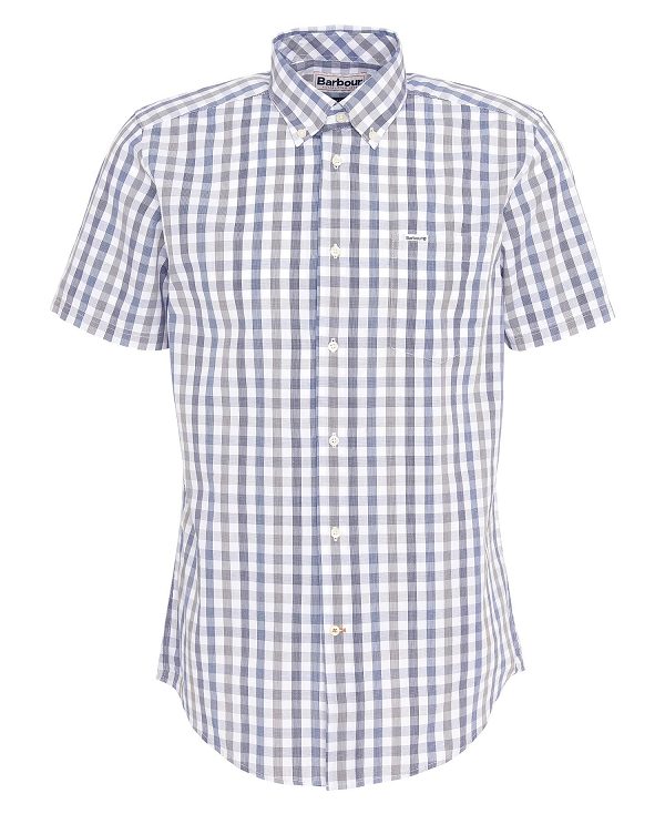 Barbour Longstone Tailored Short-sleeved Shirt Ελιά | BABO87739