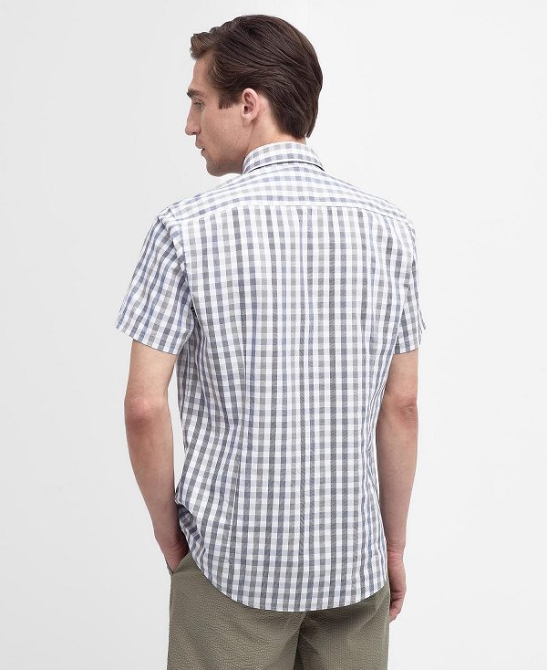 Barbour Longstone Tailored Short-sleeved Shirt Ελιά | BABO87739