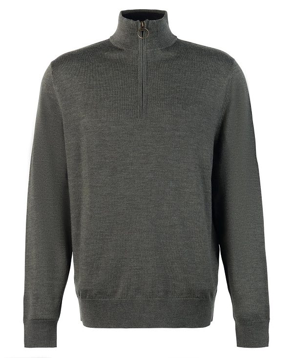 Barbour Loyton Merino Half Zip Sweatshirt γκρι | BABO88514