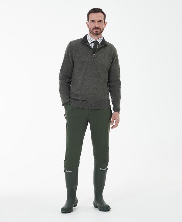 Barbour Loyton Merino Half Zip Sweatshirt γκρι | BABO88514