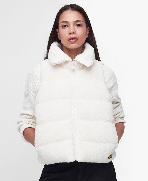 Barbour Maguire Fleece Gilet ασπρα | BABO89428