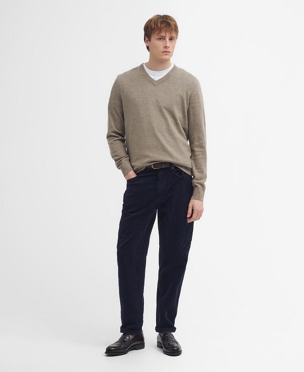 Barbour Marlow V-neck Jumper Μπεζ | BABO88677
