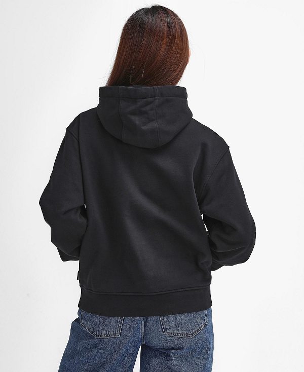 Barbour Marsden Oversized Hoodie μαυρα | BABO89807