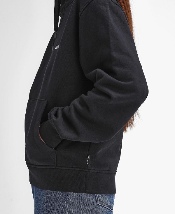 Barbour Marsden Oversized Hoodie μαυρα | BABO89807