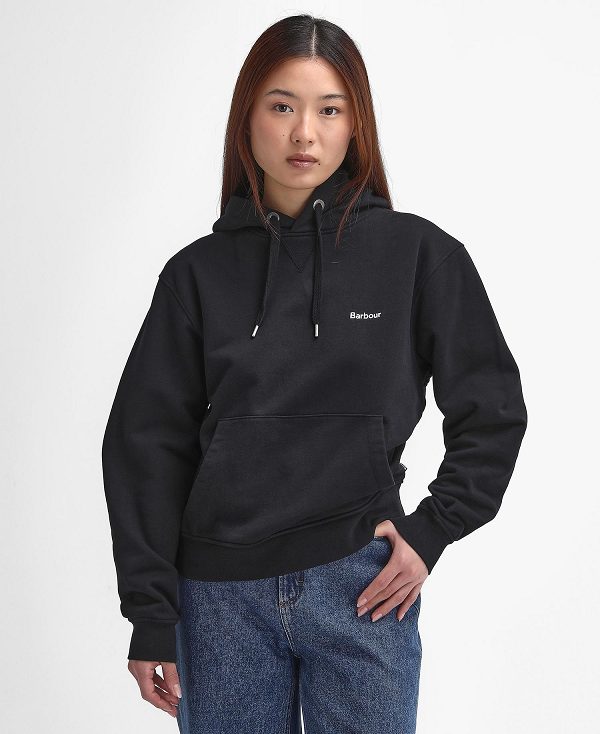 Barbour Marsden Oversized Hoodie μαυρα | BABO89807