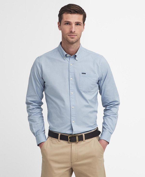 Barbour Marsden Tailored Long-sleeved Shirt μπλε | BABO87921