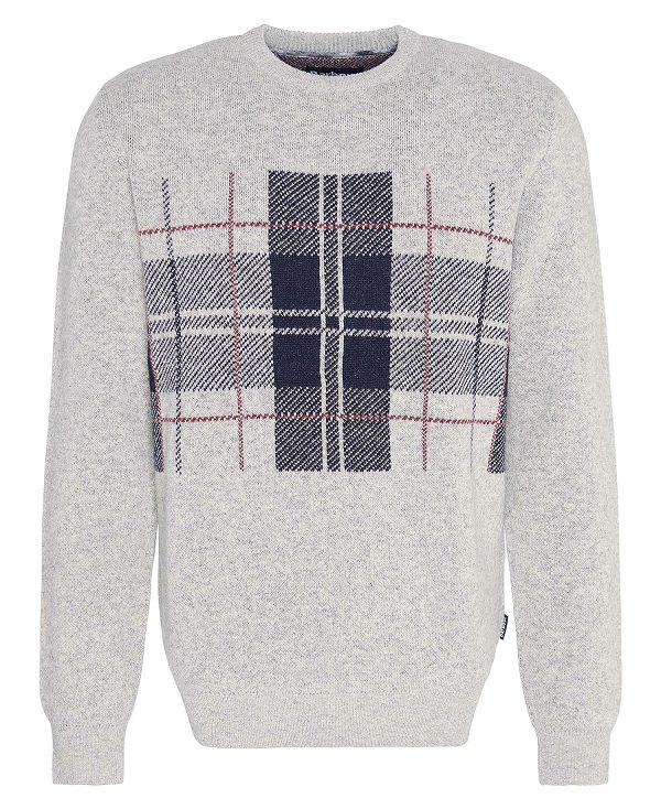 Barbour Medlock Intarsia Crew Neck Jumper γκρι | BABO88690