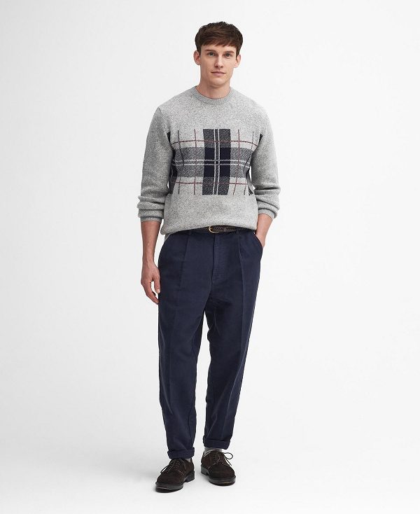 Barbour Medlock Intarsia Crew Neck Jumper γκρι | BABO88690