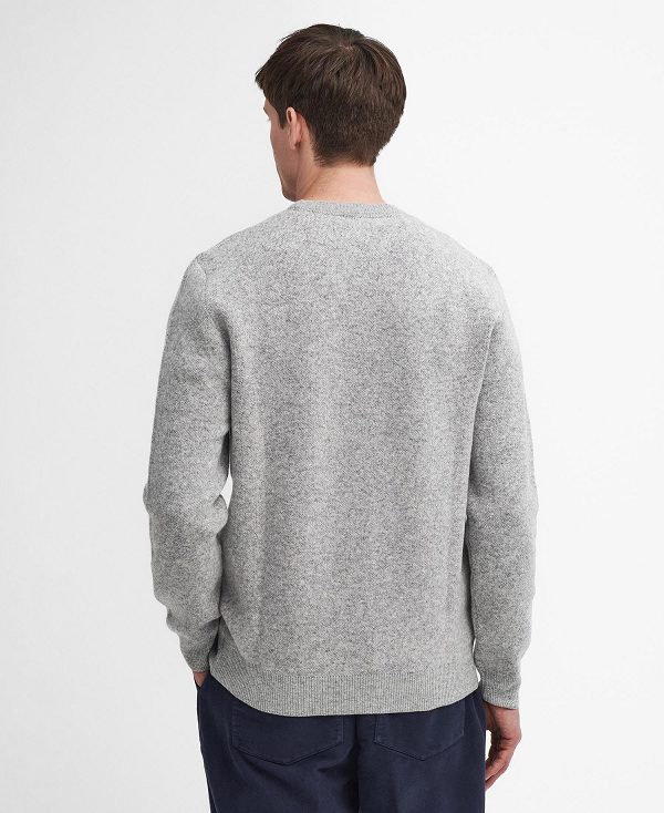 Barbour Medlock Intarsia Crew Neck Jumper γκρι | BABO88690