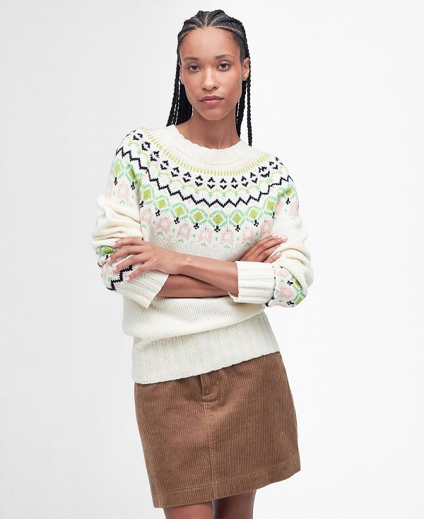 Barbour Melville Knitted Jumper ασπρα | BABO89673