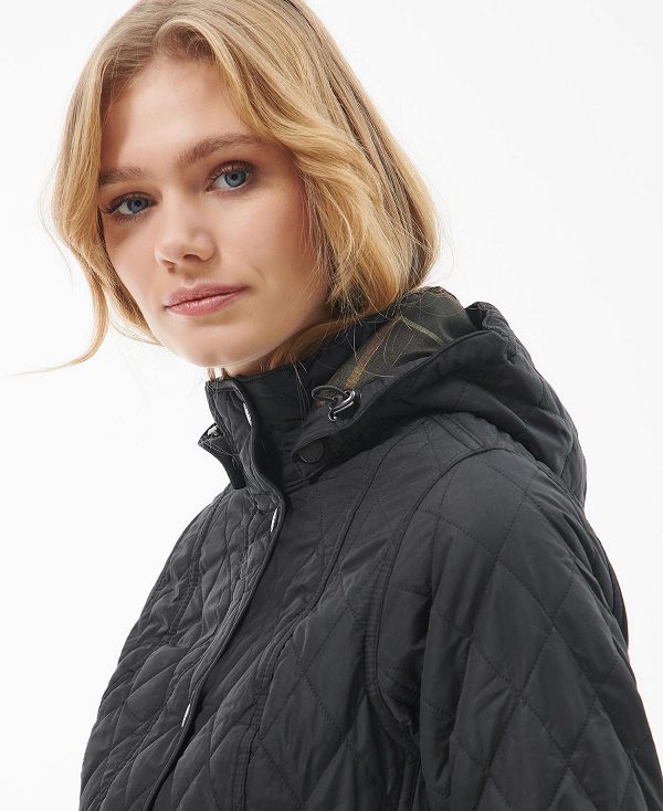 Barbour Millfire Quilted Jacket μαυρα | BABO89324