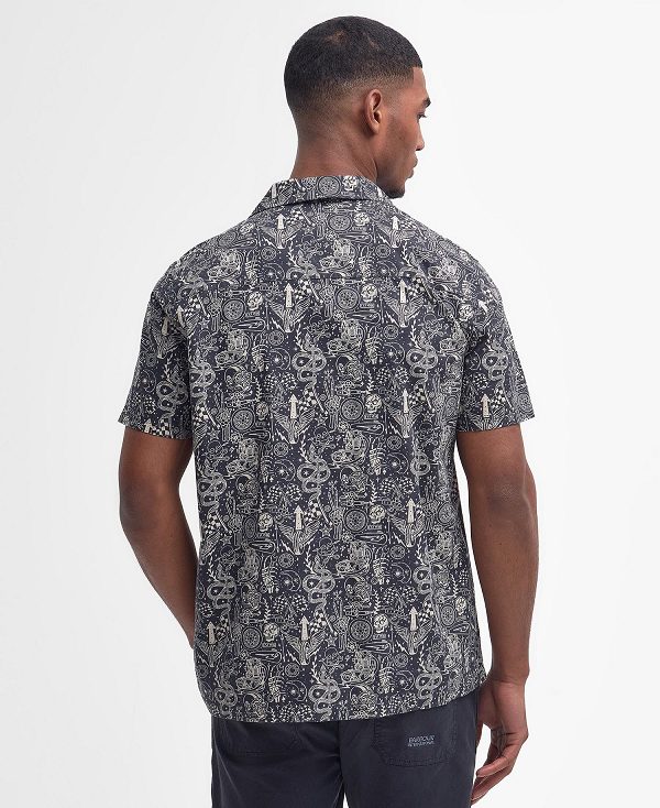 Barbour Mitchel Regular Short-sleeved Shirt σκουρο μπλε | BABO87785