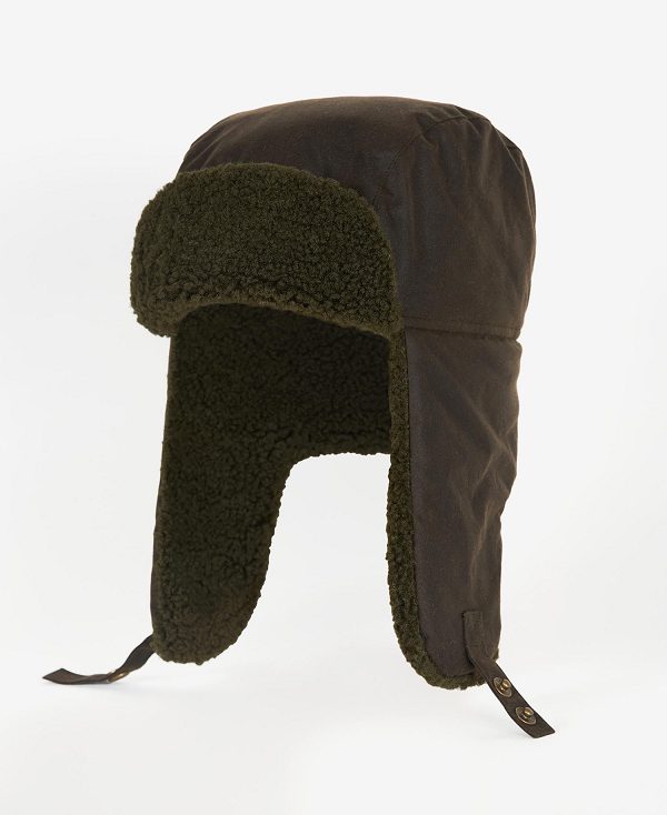 Barbour Morar Wax Trapper Hat Ελιά | BABO89048
