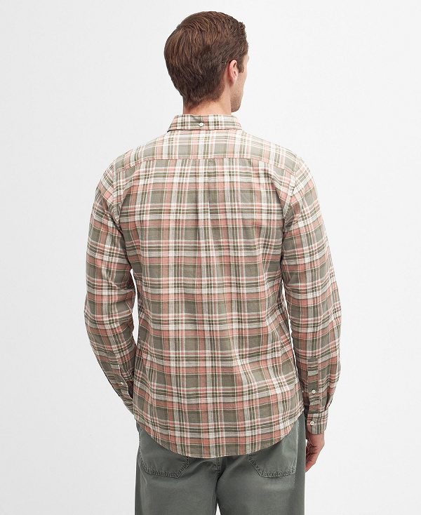Barbour Mowbray Tailored Long-sleeved Shirt Ελιά | BABO87742