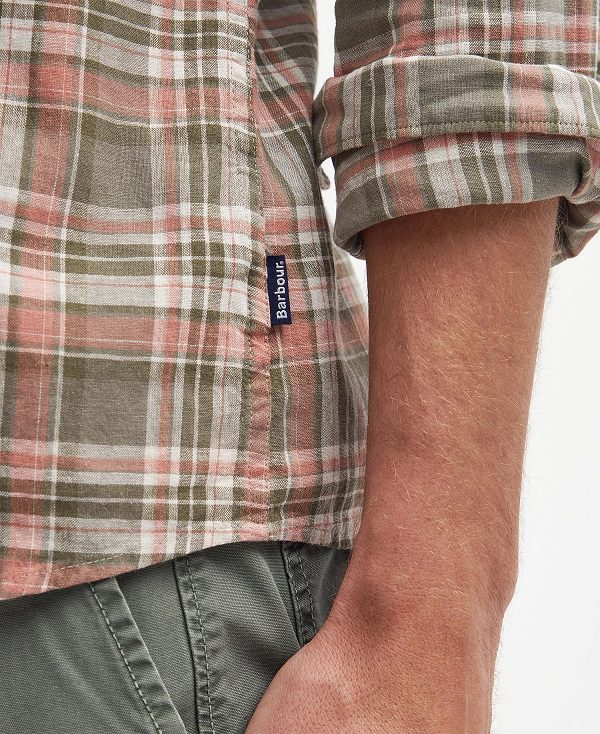 Barbour Mowbray Tailored Long-sleeved Shirt Ελιά | BABO87742