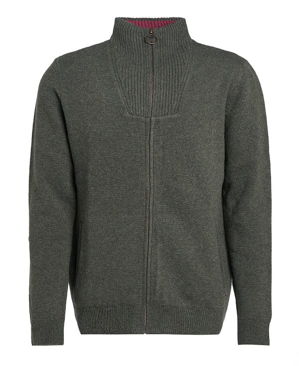 Barbour Nelson Essential Full-zip Jumper πρασινο | BABO88533