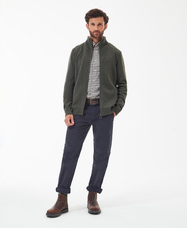 Barbour Nelson Essential Full-zip Jumper πρασινο | BABO88533
